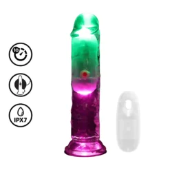 RealRock - LED Realistische Rechte Vibrator 15 cm en Zuignap