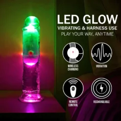 RealRock - LED Realistische Rechte Vibrator 15 cm en Zuignap