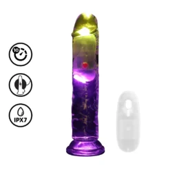RealRock - LED Realistische Rechte Vibrator 18 cm en Zuignap