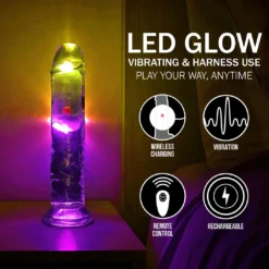 RealRock - LED Realistische Rechte Vibrator 18 cm en Zuignap