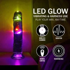 RealRock - LED Realistische Rechte Vibrator 20 cm en Zuignap