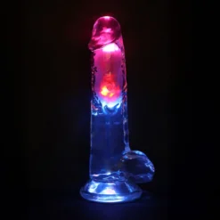 RealRock - LED Realistische Vibrator met ballen 20 cm en Zuignap