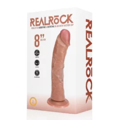 RealRock- Vibrerende En Roterende Vibrator 20.5 cm – Tan