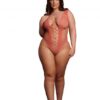 Teddy met V hals - Sunset Glow Plus Size