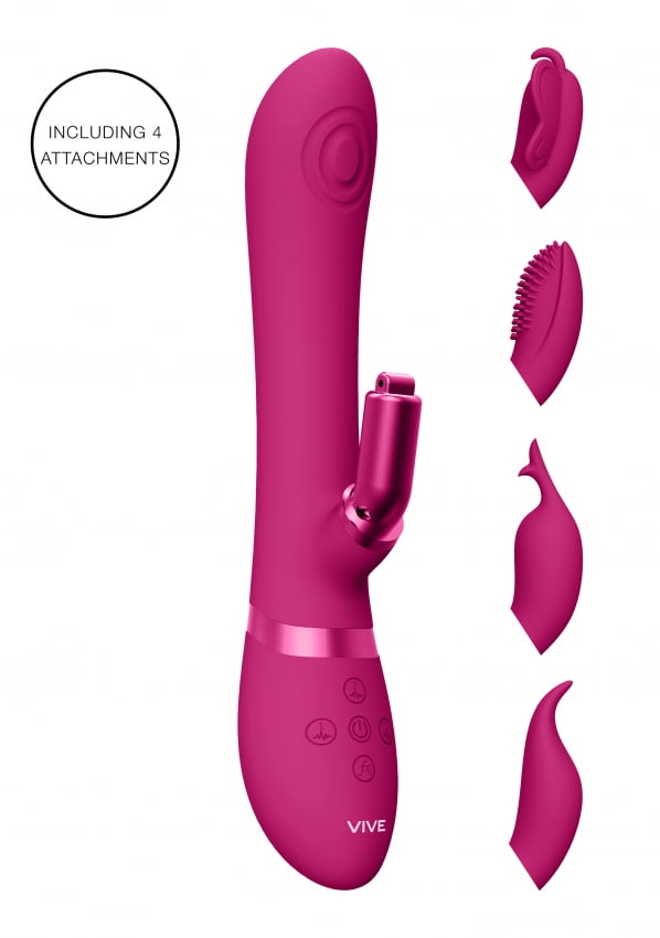 Vive Etsu Luxe Vibrator met verwisselbare clitoris sleeves - Roze