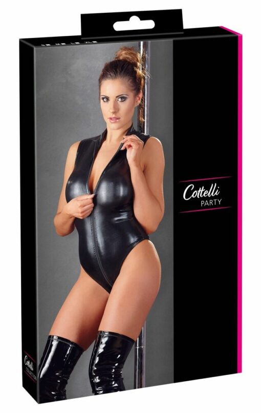 Wetlook body met rits
