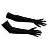 Zwarte satijnen lange handschoenen