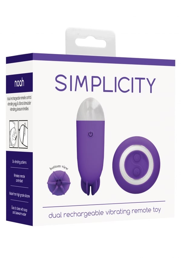 Noah – Dual Oplaadbare Vibrating Draadloos ei – Paars